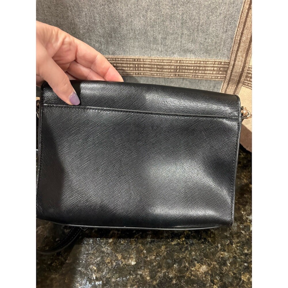 Kate Spade New York Crossbody Bag Womens Small Black Flap Chain Strap 9x7 - Picture 5 of 11